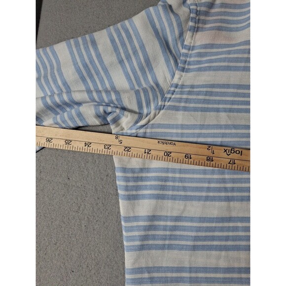 LEDBURY Tailored Fit Mens L Dress Shirt Blue White Stripped Button-Down  Oxford - Picture 6 of 7